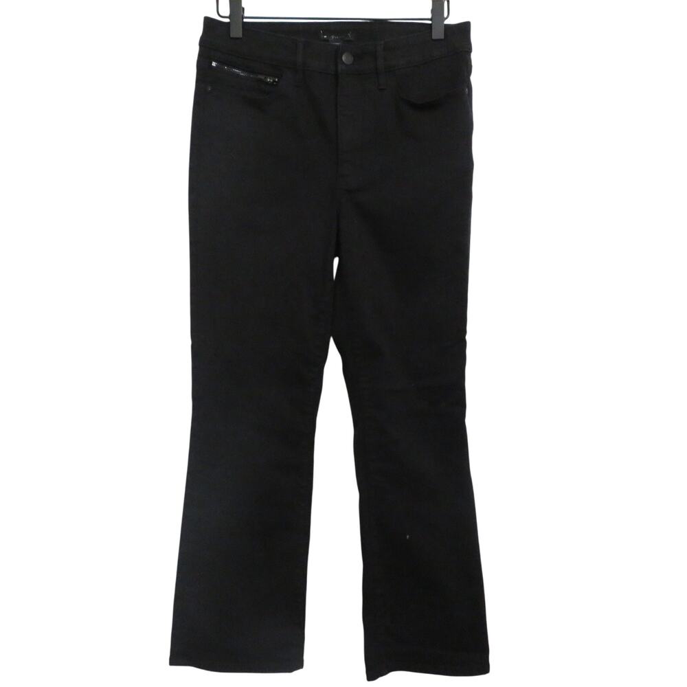 Athleta Women Size 6 Black Straight Leg Jeans Zippered Pockets High Waist